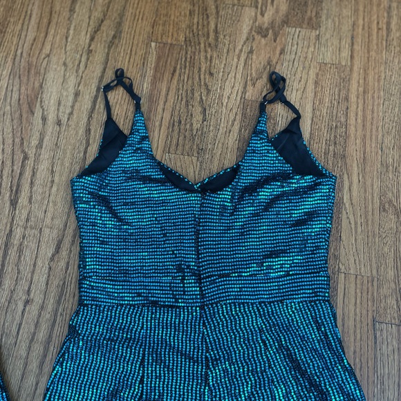 Lulu’s Blue Sequin Jumpsuit - Picture 9 of 12